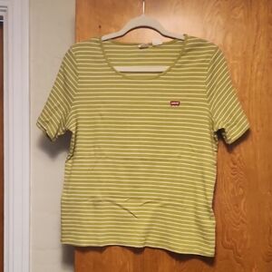 Levi's Olive Striped Short Sleeve Tee